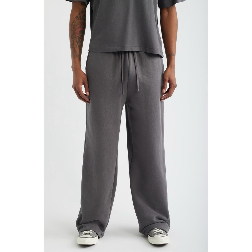 Elwood Core Straight Leg Sweatpants Men's M Gray Organic Cotton Drawstring Flaw